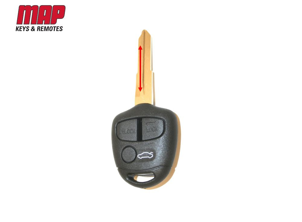 KF377 - SHELL & KEY REPLACEMENT - 3 BUTTON MITSUBISHI